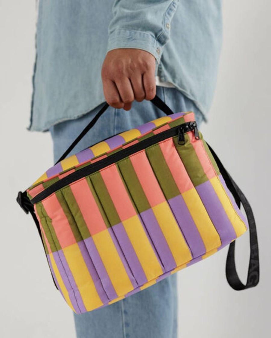 Asusteet BAGGU | Puffy Cooler Bag, Sunset Quilt Stripe