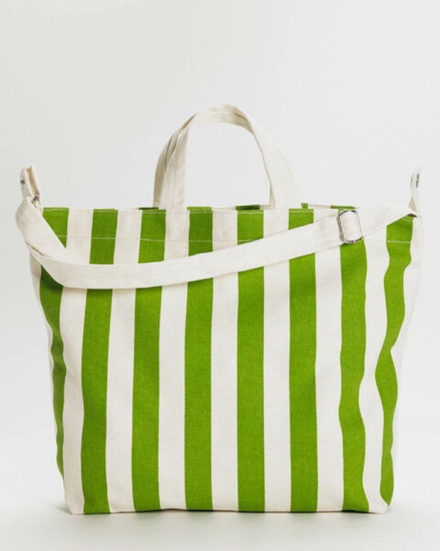 Asusteet BAGGU | Horizontal Zip Duck Bag, Green Awning Stripe