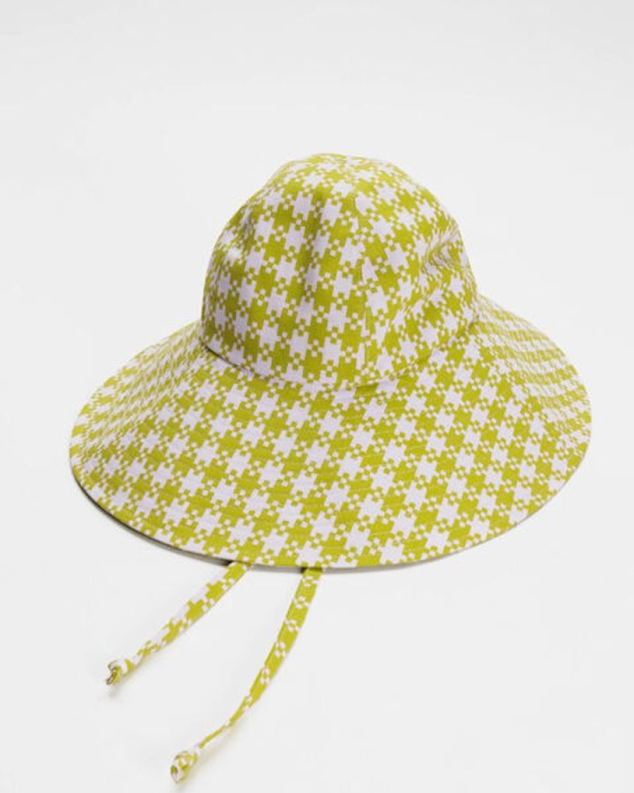 Asusteet BAGGU | Soft Sun Hat, Pink Pistachio Pixel Gingham