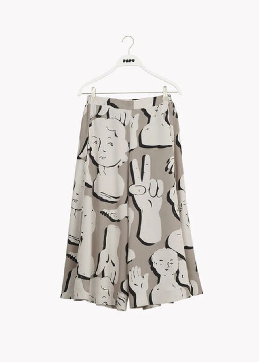 Vaatteet Papu | Midi Circle Culottes Housut, Sculptures, Harmaa