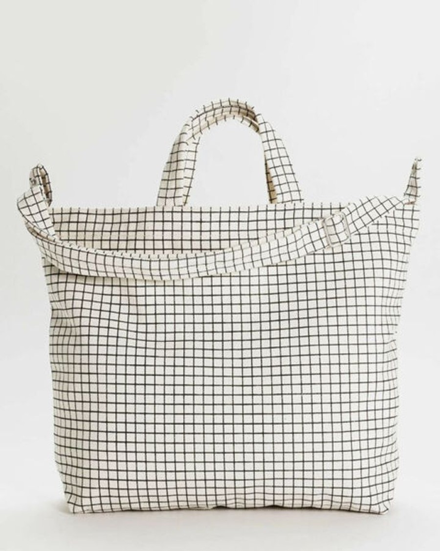 Asusteet BAGGU | Horizontal Zip Duck Bag, Natural Grid