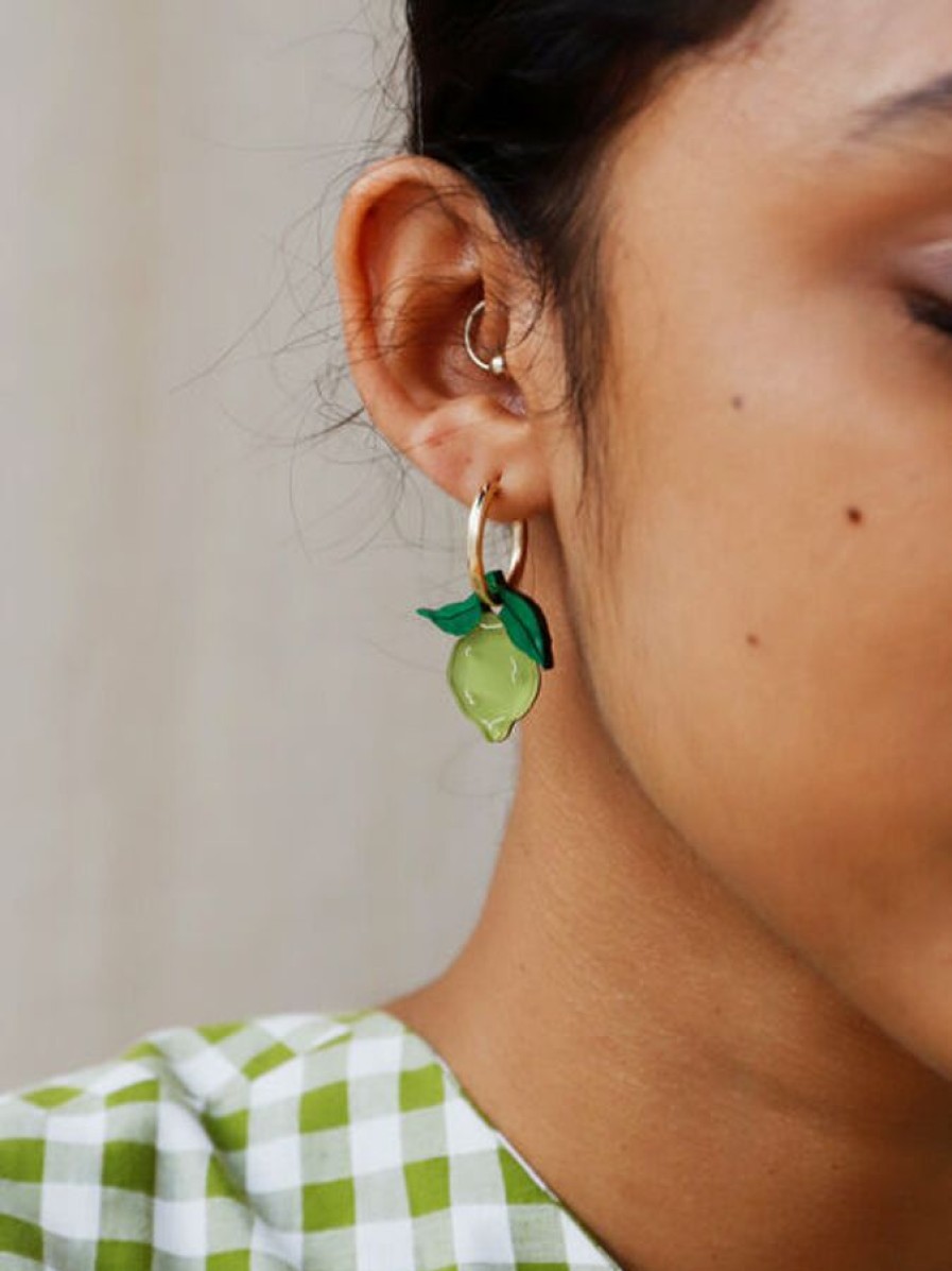 Korut Wolf&Moon | Mini Lime Hoops