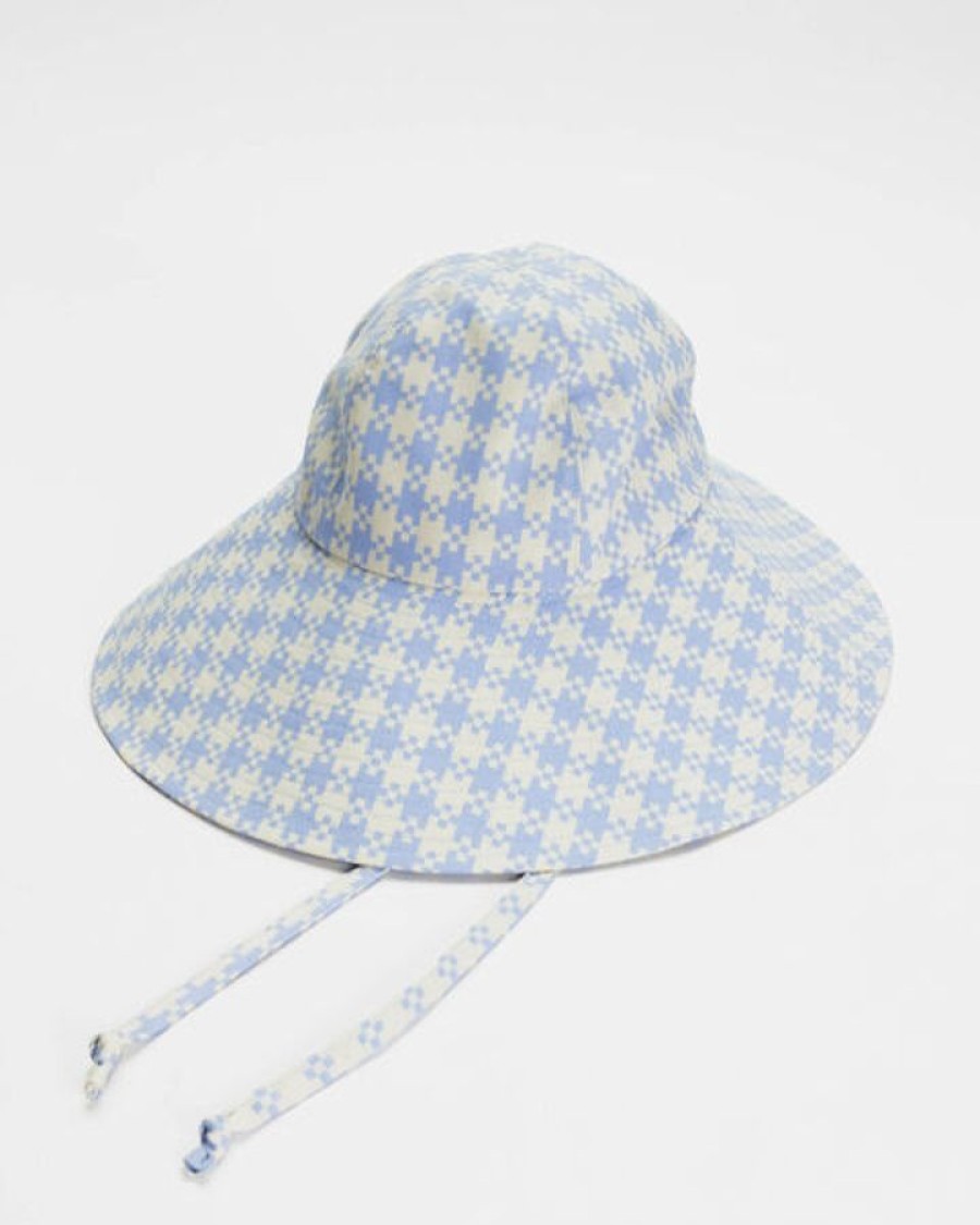 Asusteet BAGGU | Soft Sun Hat, Blue Pixel Gingham