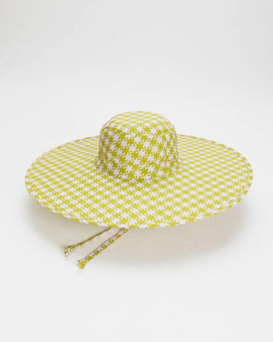 Asusteet BAGGU | Packable Sun Hat, Pink Pistachio Pixel Gingham