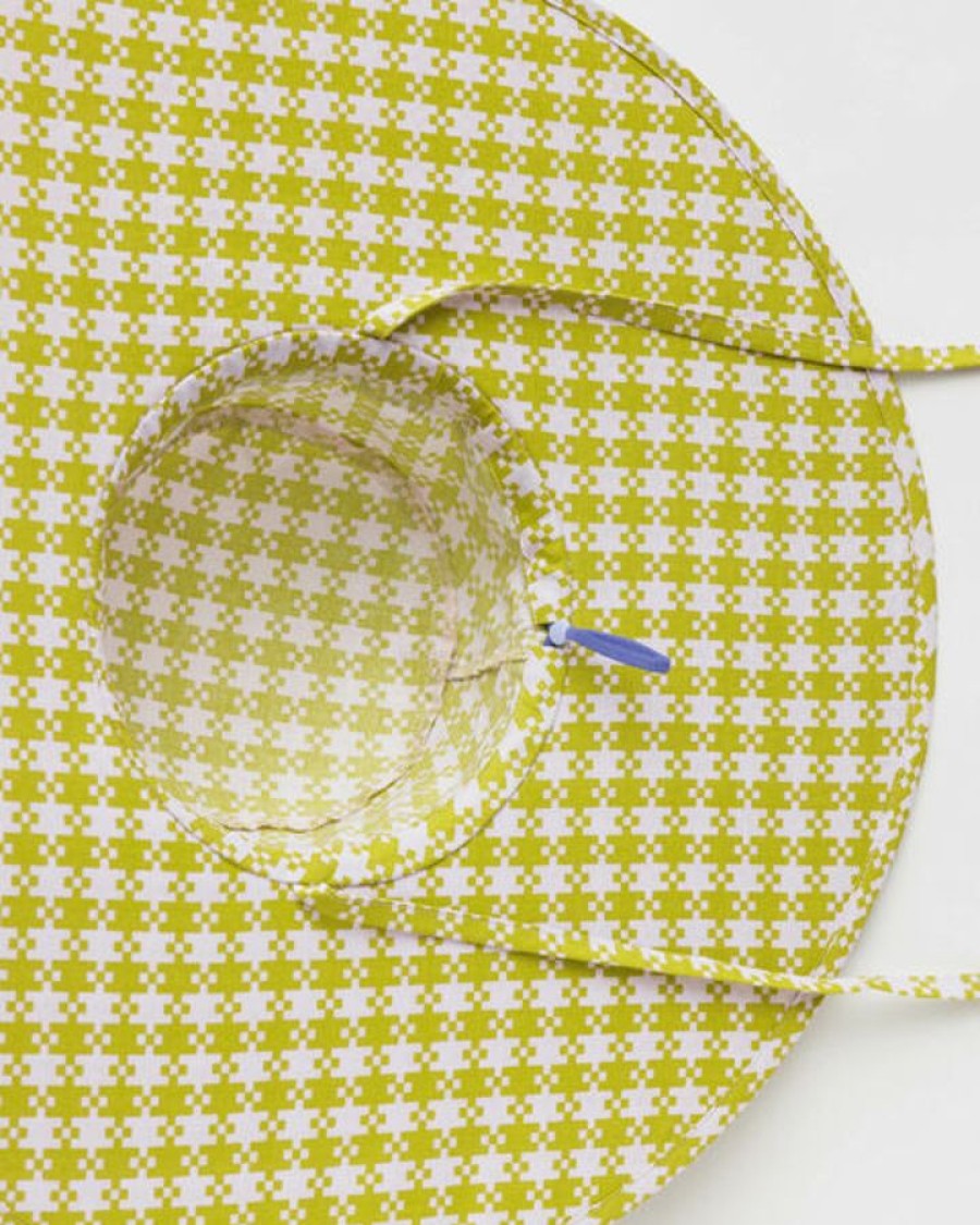 Asusteet BAGGU | Packable Sun Hat, Pink Pistachio Pixel Gingham