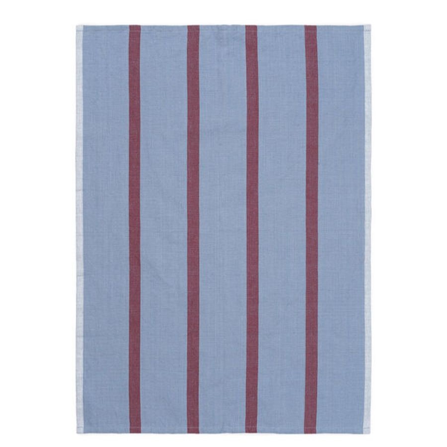 Koti Ferm Living | Hale Tea Towel- Keittiopyyhe, Faded Blue/Burgundy