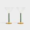 Koti &Klevering | Coupe Perle Set Of 2, Vihrea-Keltainen