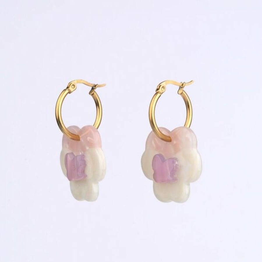 Korut Coucou Suzette | Pink Pansy Earrings