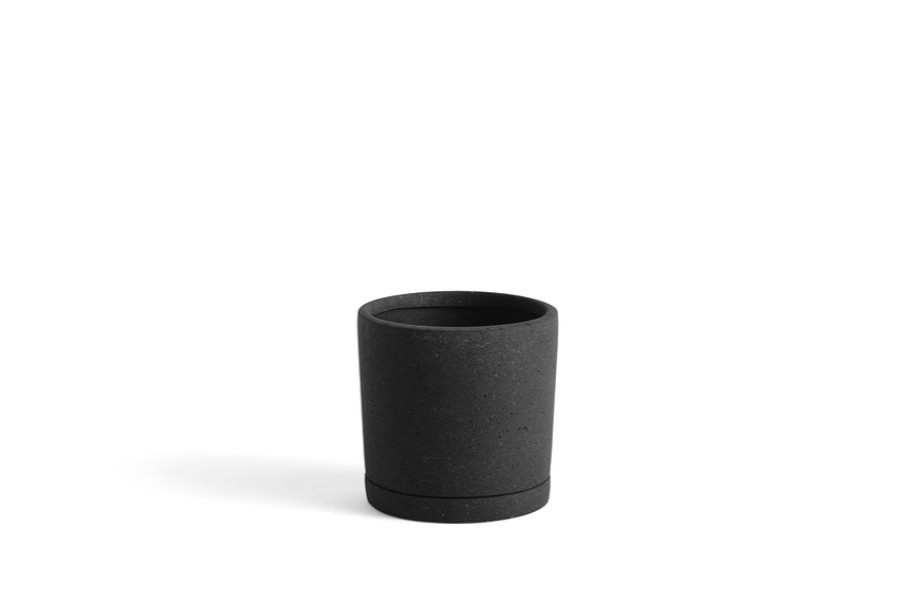 Koti HAY | Plant Pot With Saucer, M, Musta