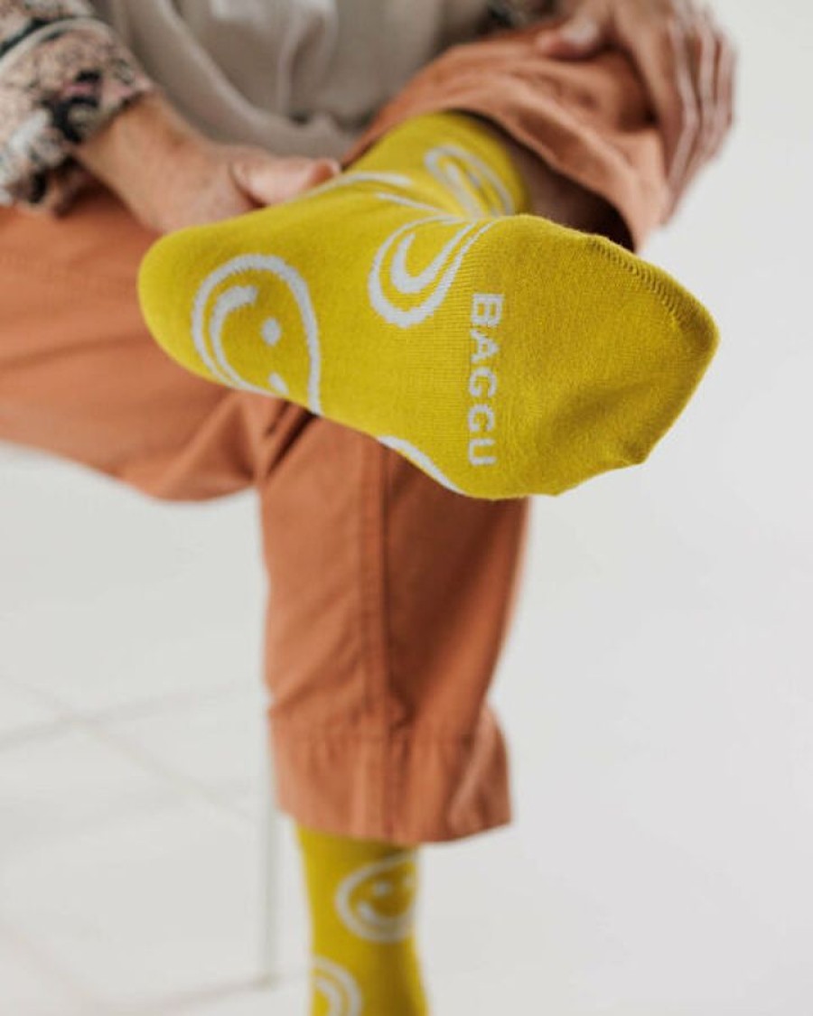 Asusteet BAGGU | Crew Sock, Ochre Happy