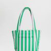 Asusteet BAGGU | Puffy Mini Tote, Pink Green Awning Stripe