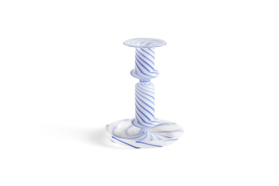 Koti HAY | Flare Stripe Milk/Blue Candleholder