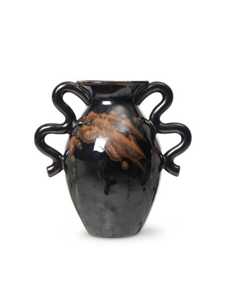 Koti Ferm Living | Verso Table Vase, Black/Brown Splash