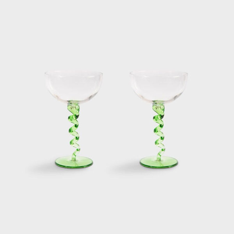 Koti &Klevering | Coupe Spiral Set Of 2, Green