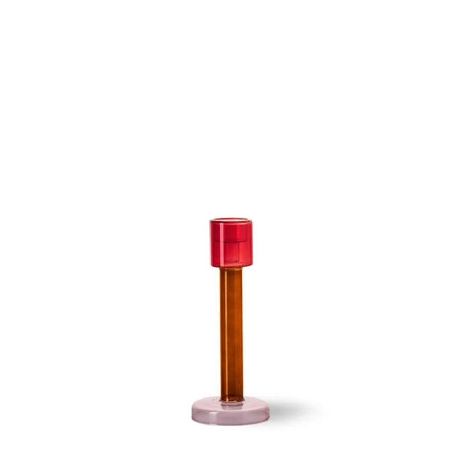 Koti &Klevering | Bole Candle Holder, L, Red/Pink