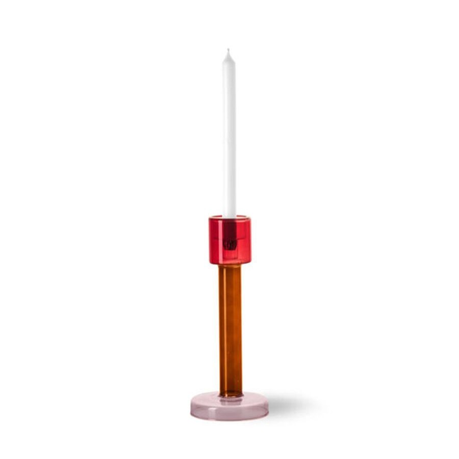 Koti &Klevering | Bole Candle Holder, L, Red/Pink