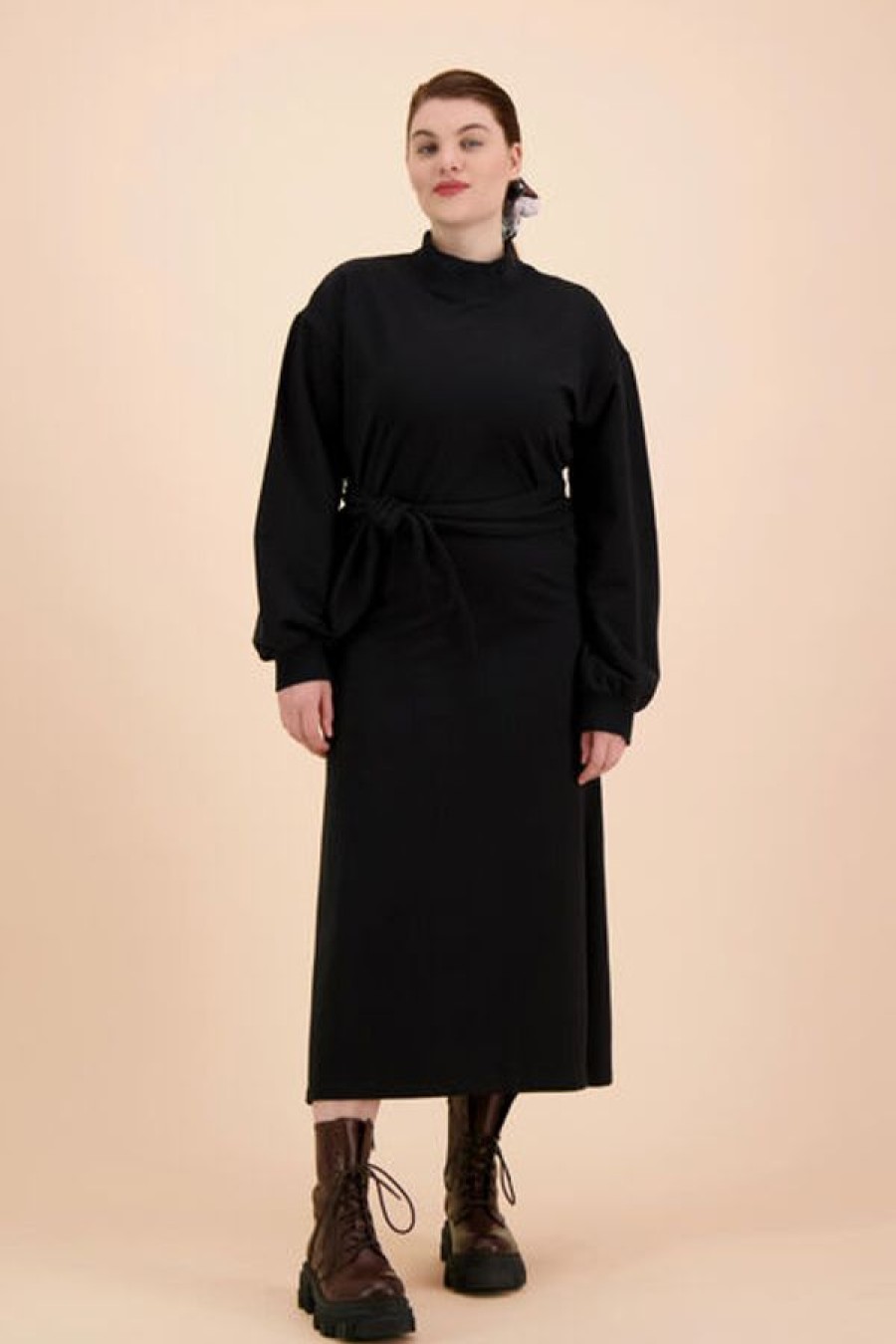 Vaatteet Kaiko | Belted Sweatshirt Dress, Black